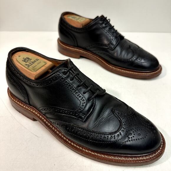 EXCELLENT Oak Street Bootmakers Wingtip Brogue Blucher Black Chromexcel 7.5 - Picture 4 of 11